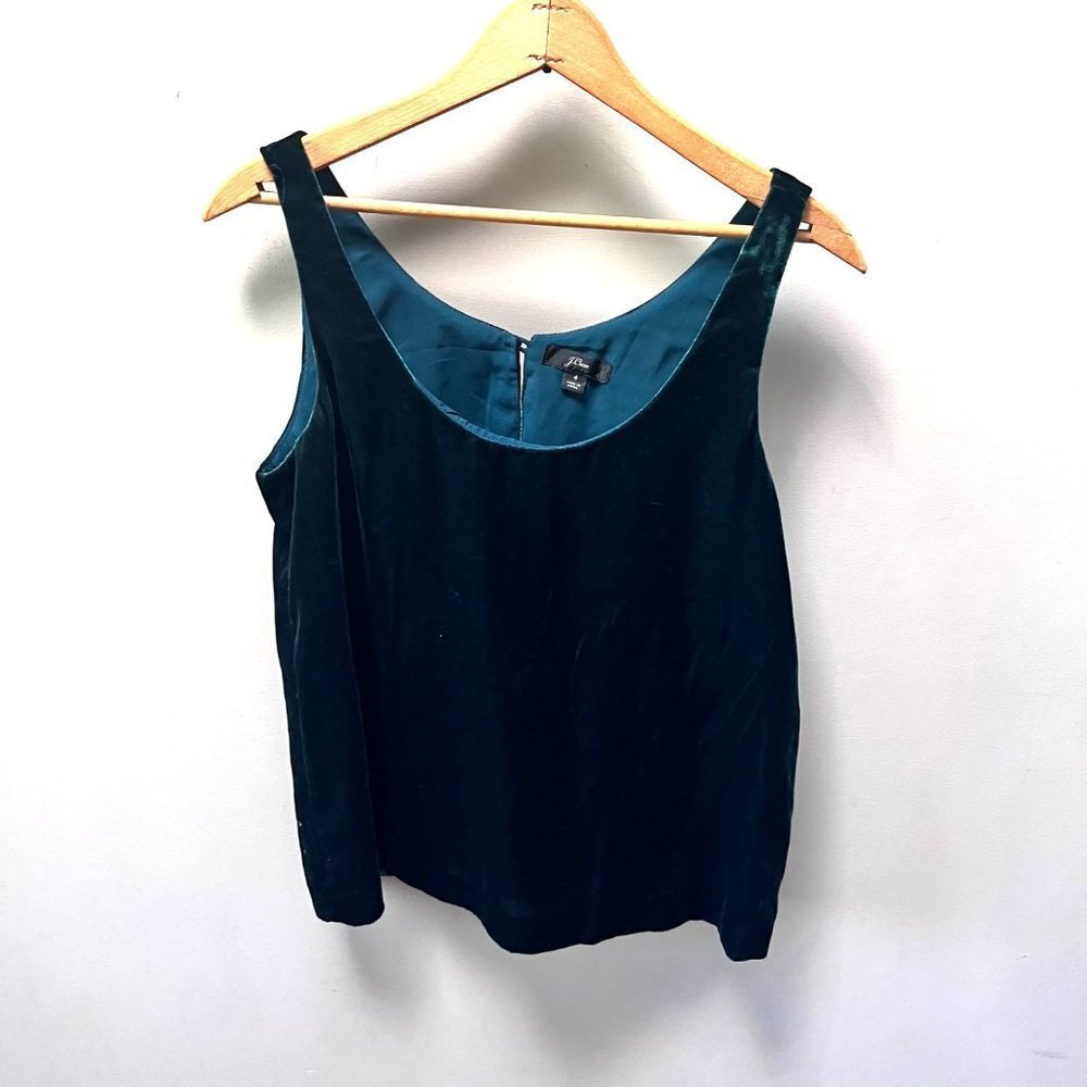 J. Crew Green Velvet Tank-Size 4